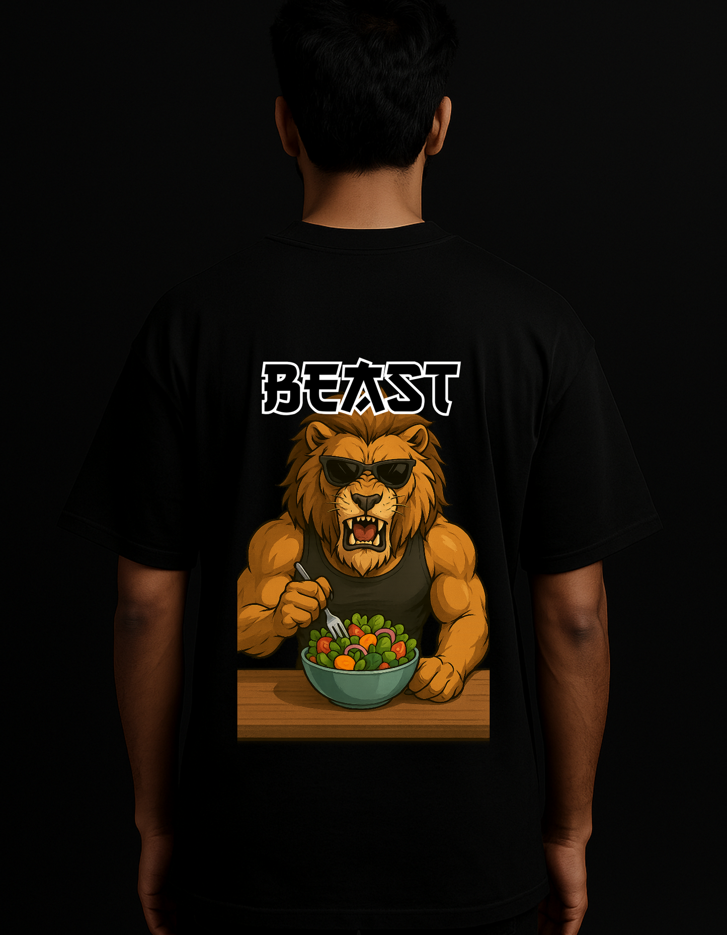 Rebelizzed BEAST Lion – Soft and Durable Streetwear - 100% Cotton T-Shirts for Men - REBELIZZED