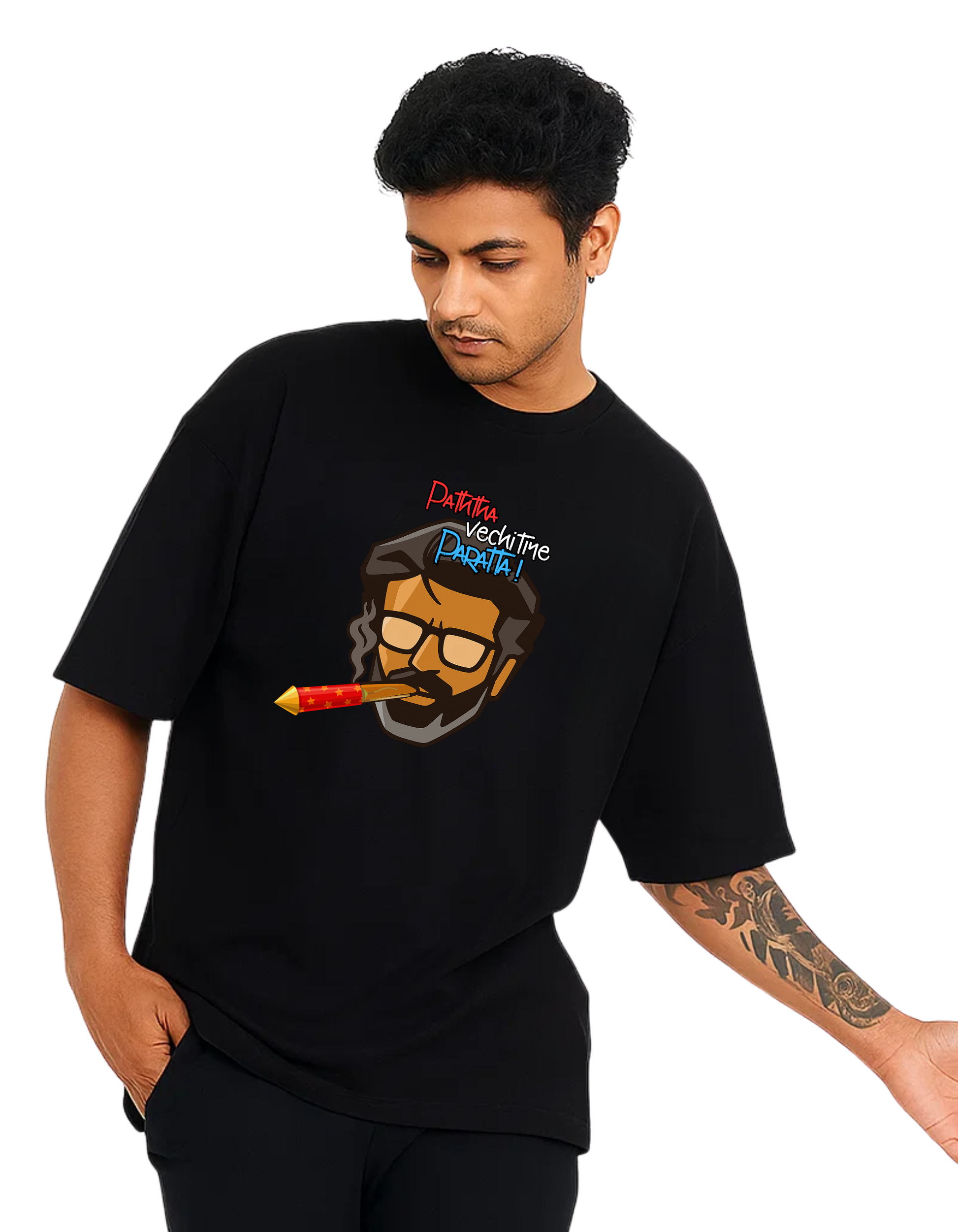 Rebelizzed Festival Vibe – Graphic Unisex Round Neck Cotton Tee - Paththa vechitiye Paratta! - REBELIZZED
