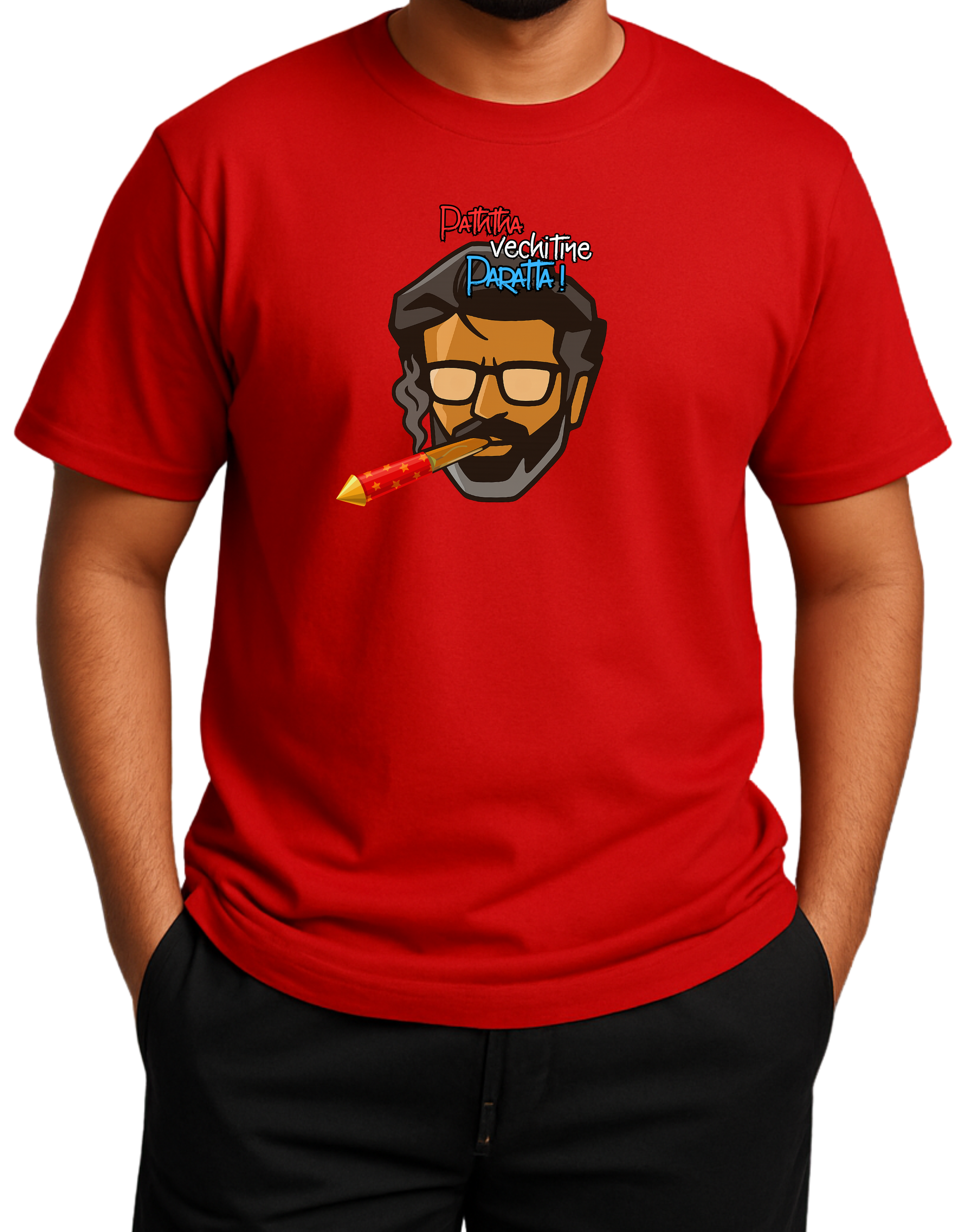 Rebelizzed Festival Vibe – Graphic Unisex Round Neck Cotton Tee - Paththa vechitiye Paratta! - REBELIZZED