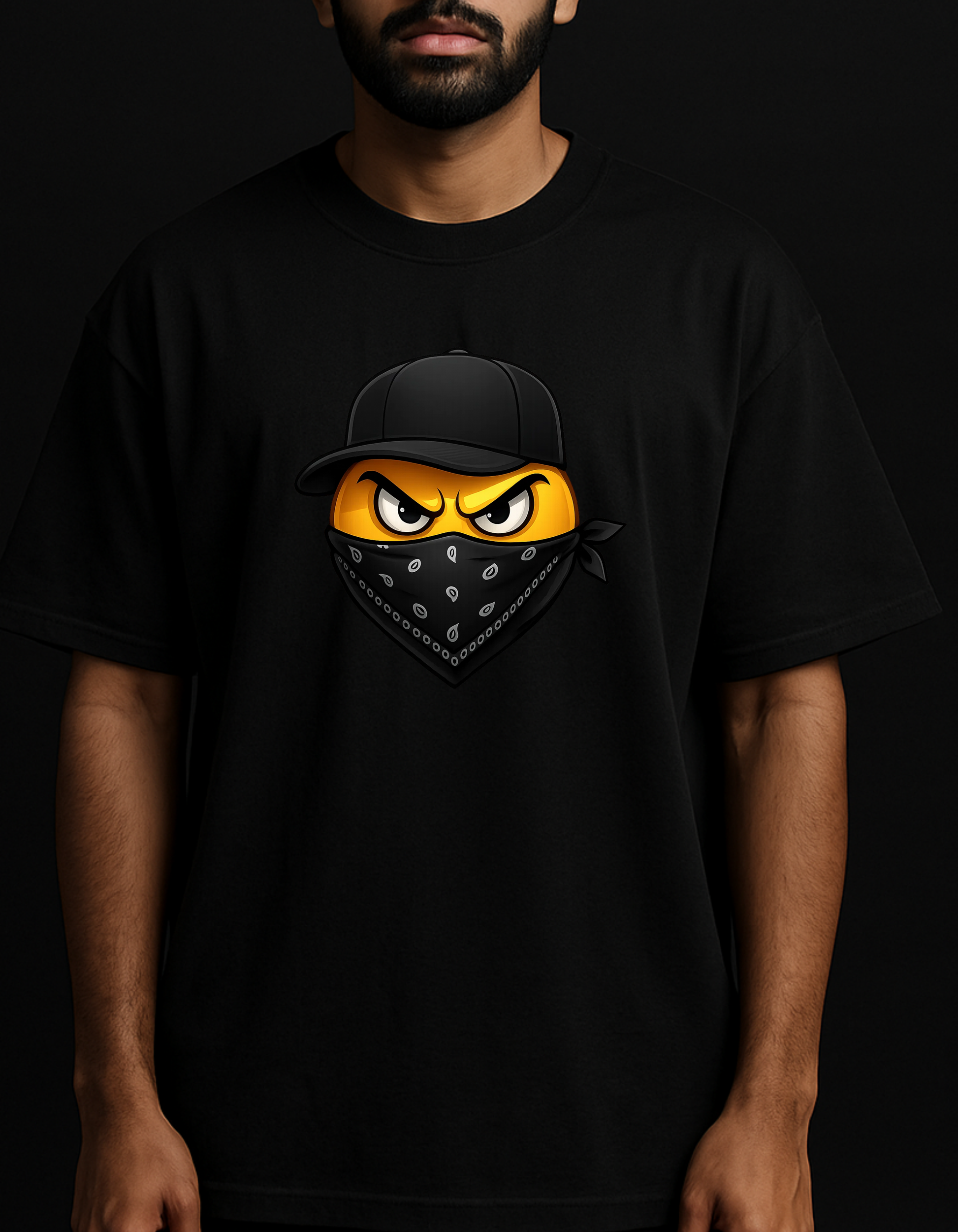 Rebelizzed MASKED SMILEY FACE – Soft, Durable and Premium 100% Cotton T-Shirts for Men - REBELIZZED