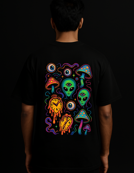 Rebelizzed SPACE MUSHROOM  Soft, Durable and Premium 100% Cotton T-Shirts for Men - REBELIZZED