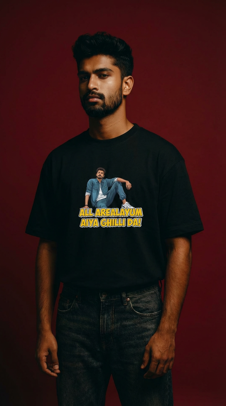 Rebelizzed Tamil Typography T-Shirt - Ghilli da