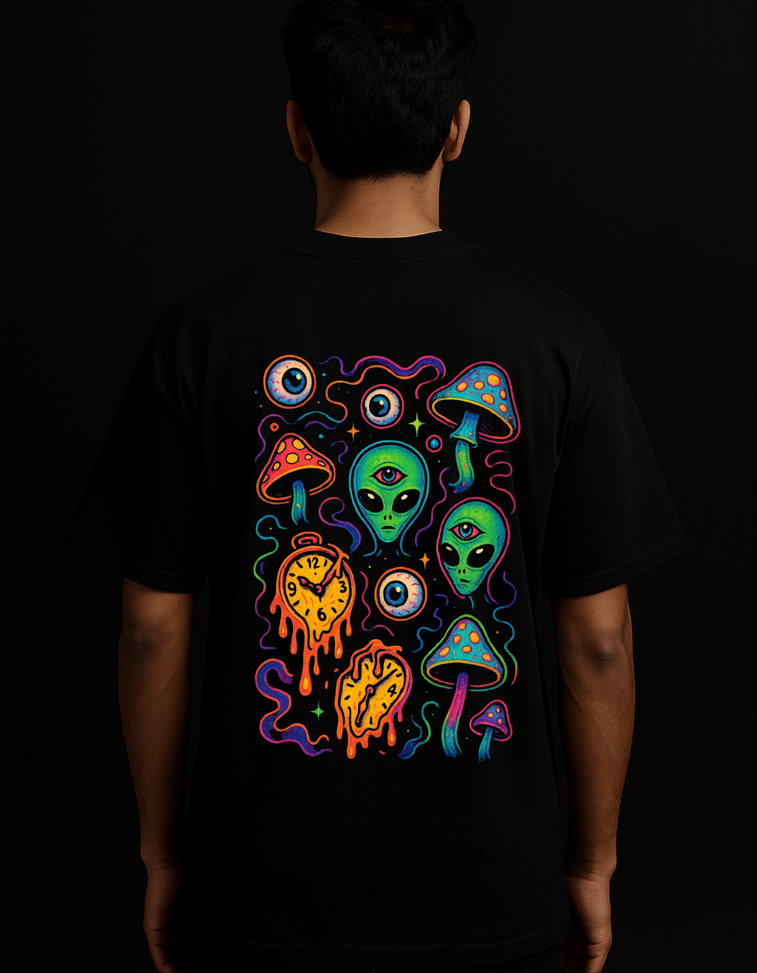 Rebelizzed SPACE MUSHROOM  Soft, Durable and Premium 100% Cotton T-Shirts for Men