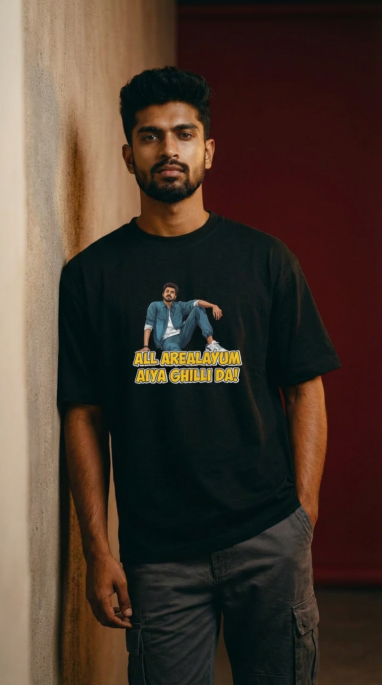 Rebelizzed Tamil Typography T-Shirt - Ghilli da